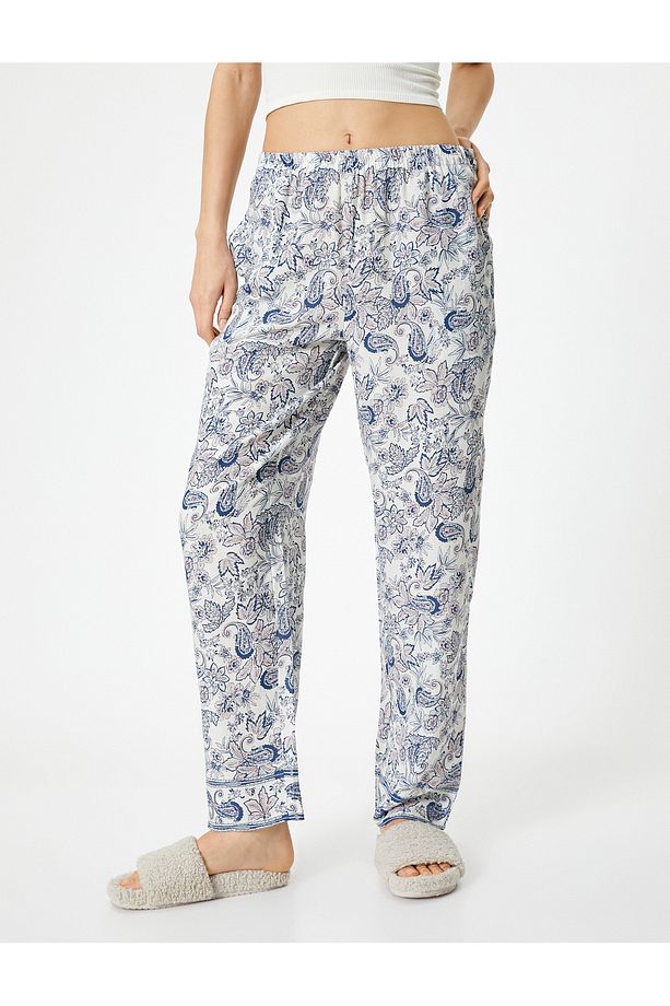 Çiçekli Pijama Altı Beli Lastikli - 3