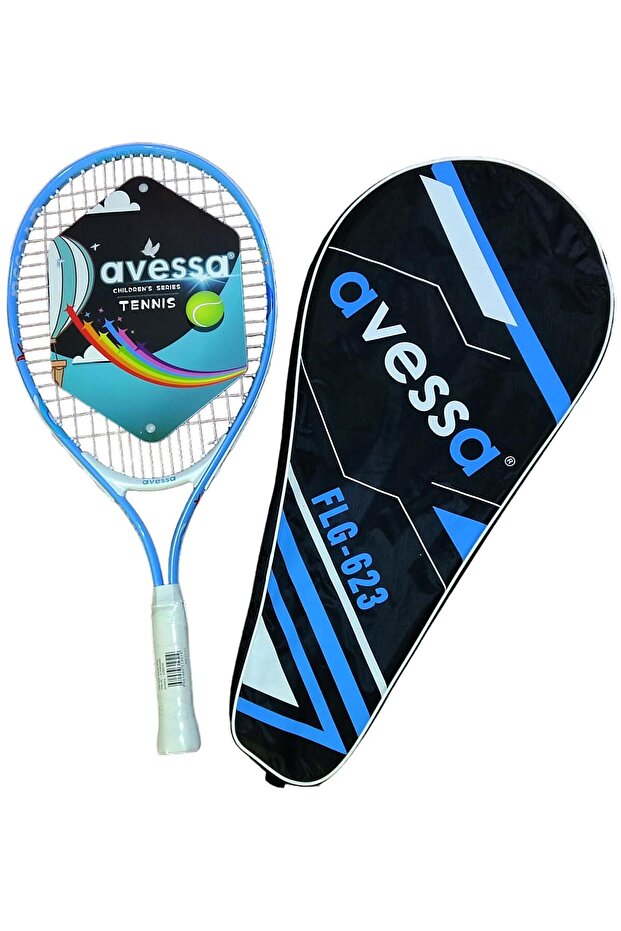 Flg-623m Tek Parça Yunus Balığı Desenli Tenis Raket Set Mavi - 1