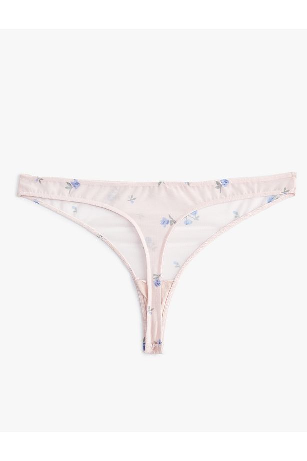 Çiçekli String Külot Tül Standart Bel - 2