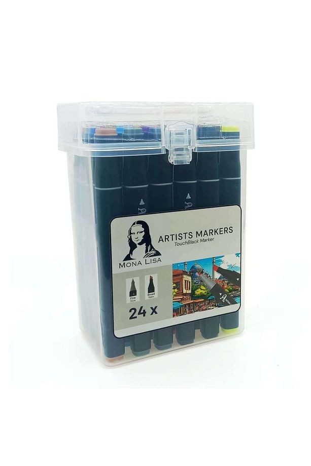 Mona Lısa Tm1-24 Touchblack Çift Uçlu Marker Saplı Pvc Kutu 24 Renk - 1
