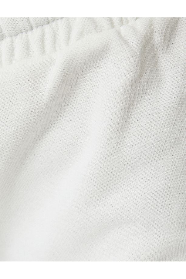 Mini Şort Beli Bağcıklı Slogan İşlemeli Biyeli Cepli - 6