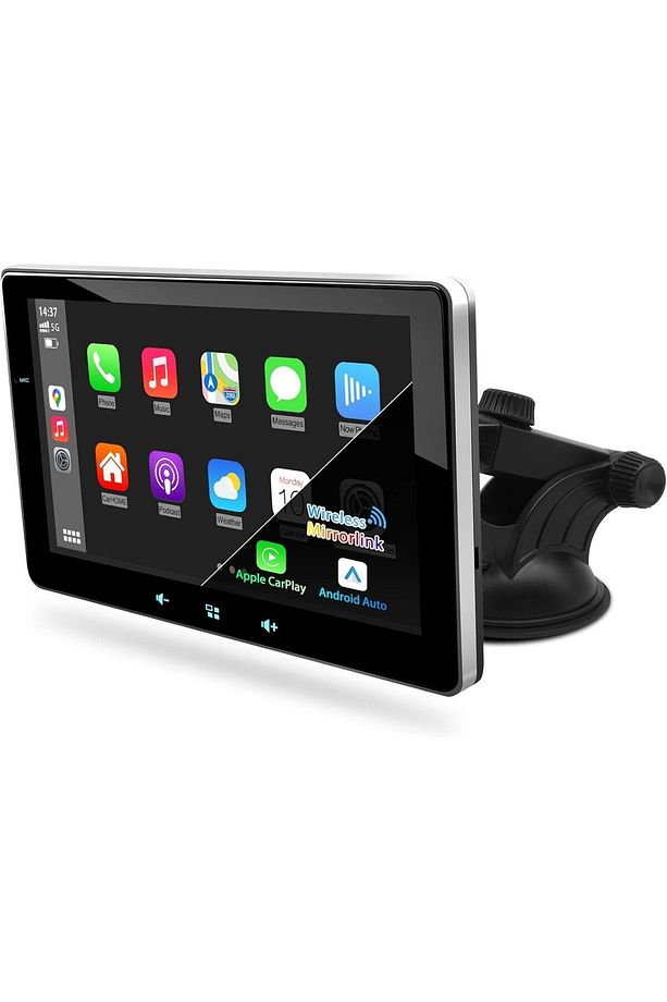 Kablosuz Taşınabilir Carplay ve Android Auto Ekranı - Bluetooth, GPS Navigasyonuyumlu - 1