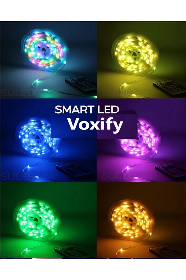 Bluetoothlu Animasyonlu Sese Duyarlı Usb İle Çalışan 10 Metre Smart Şerit Led Pilli Rgb şerit Led Tv - 8