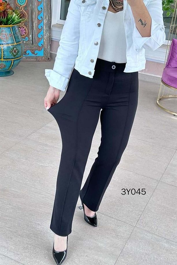 Çimalı Boru Paça Krep Pantolon 3y045 - 3