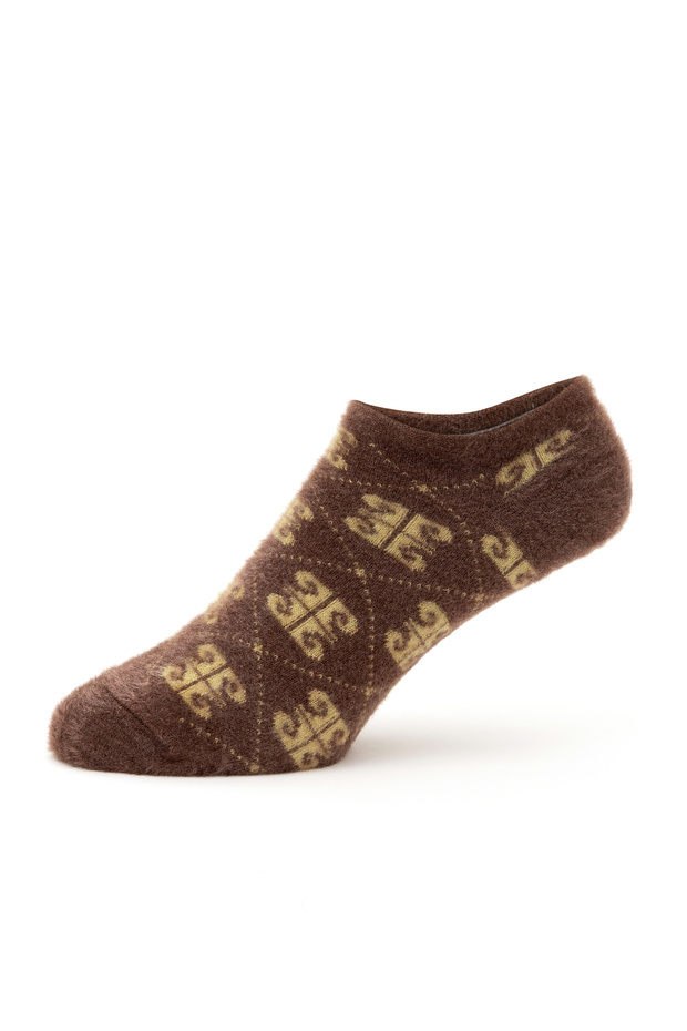 Women's Brown Booties Socks 50287393-Vr037