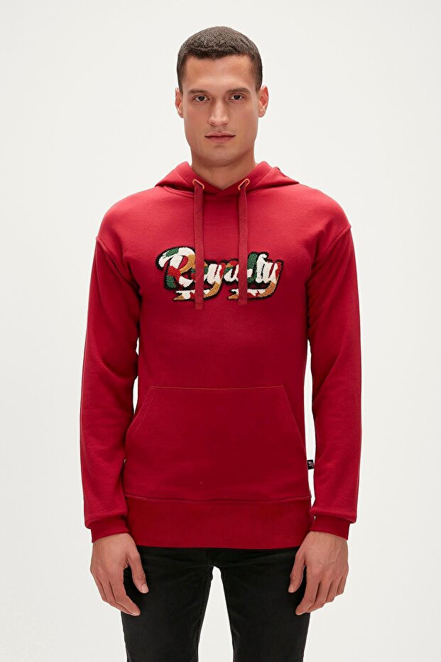 Royalty Hoodie Maroon Claret Red Hooded Men's Sweatshirt