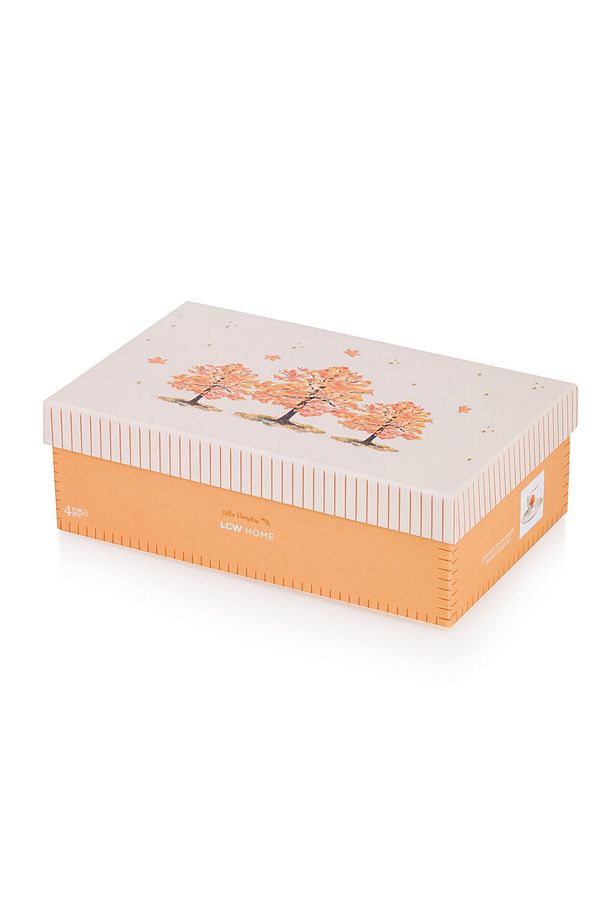 LCW HOME Ekru Sonbahar Temalı 2 Kişilik Porselen Kahve Fincan Takımı 90 Ml - 5