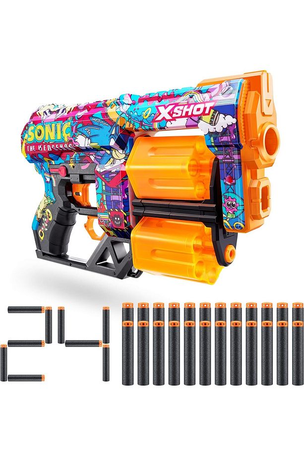 XShot Sonic Görünümü ile X-Shot Skins Dread Dart Blaster - 12 Dartlı Köpük Atıcı - 1