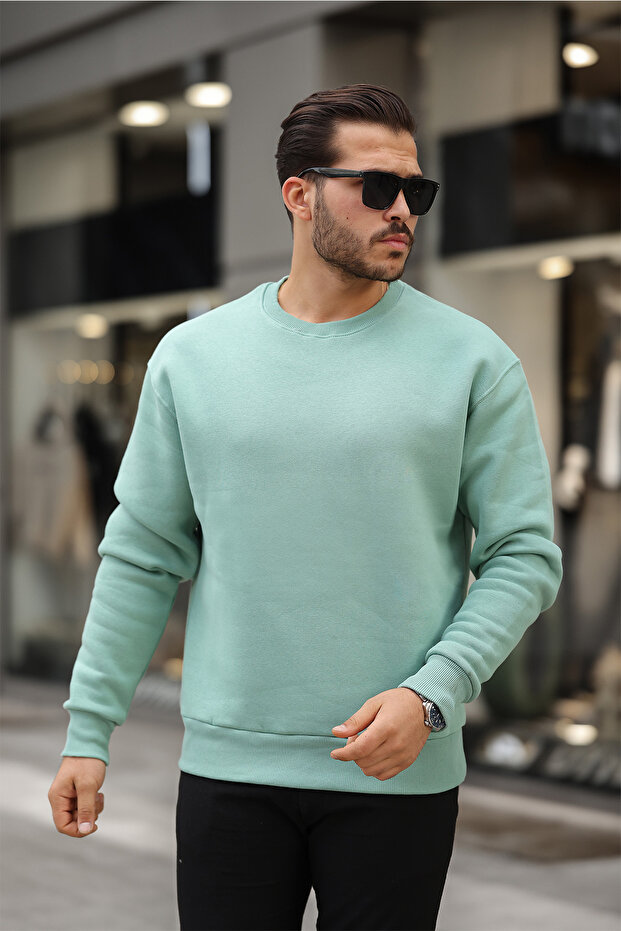 سويت شيرت رجالي أساسي ذو رقبة دائرية وقصة عادية - 3