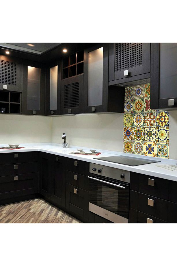 Kendinden Yapışkanlı Sarı Tile Desenli Pvc Karo 15x15 Cm 10'lu Paket - 5