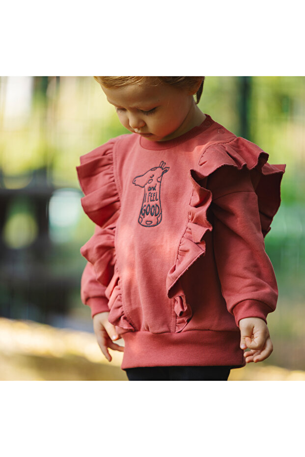 "Fly" Sweatshirt-Vişne - 1