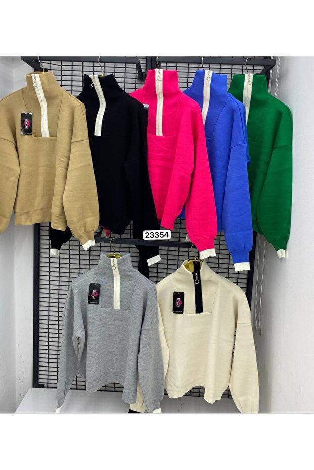 triko fermuarlı kazak - 5