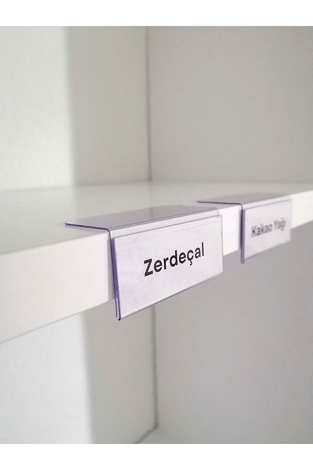 10 Adet Pvc Etiketlik Raf Önü Dik Yapışkanlı 5x2 Cm Vitrin Etiketliği, Raf Önü Etiketlik Isimlik - 8