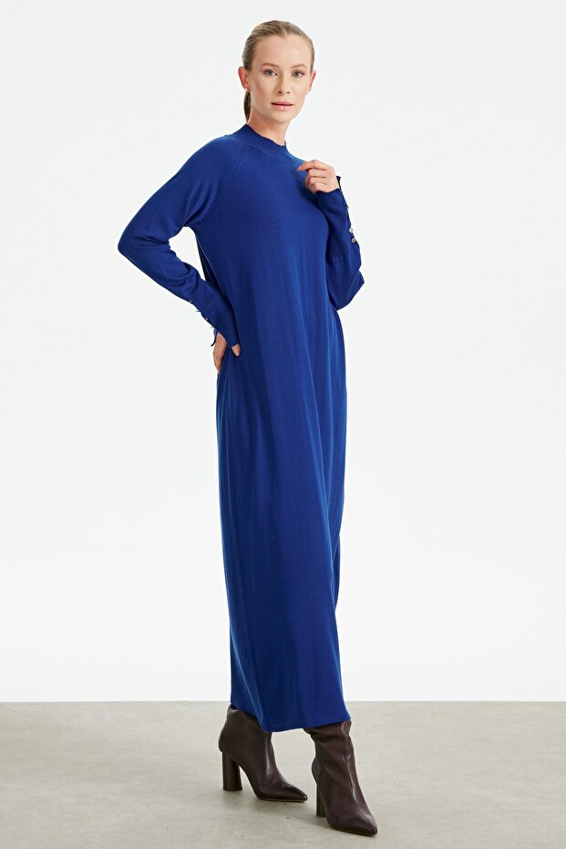 Yarım Balıkçı Basic Triko Elbise SAKS - 2