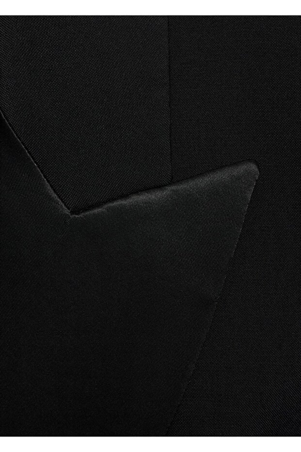 Saten yaka blazer ceket - 8