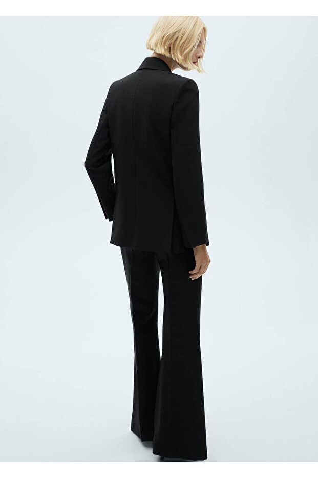 Saten yaka blazer ceket - 4