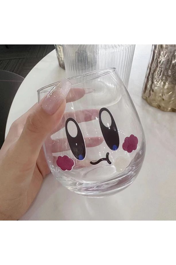 Kawaii Karakter Kirby Sevimli Surat Cam Bardak - 1