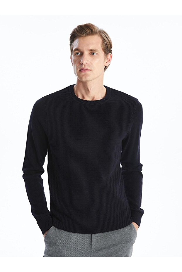 LCWAIKIKI Classic Bisiklet Yaka Uzun Kollu Erkek Triko Kazak - 1