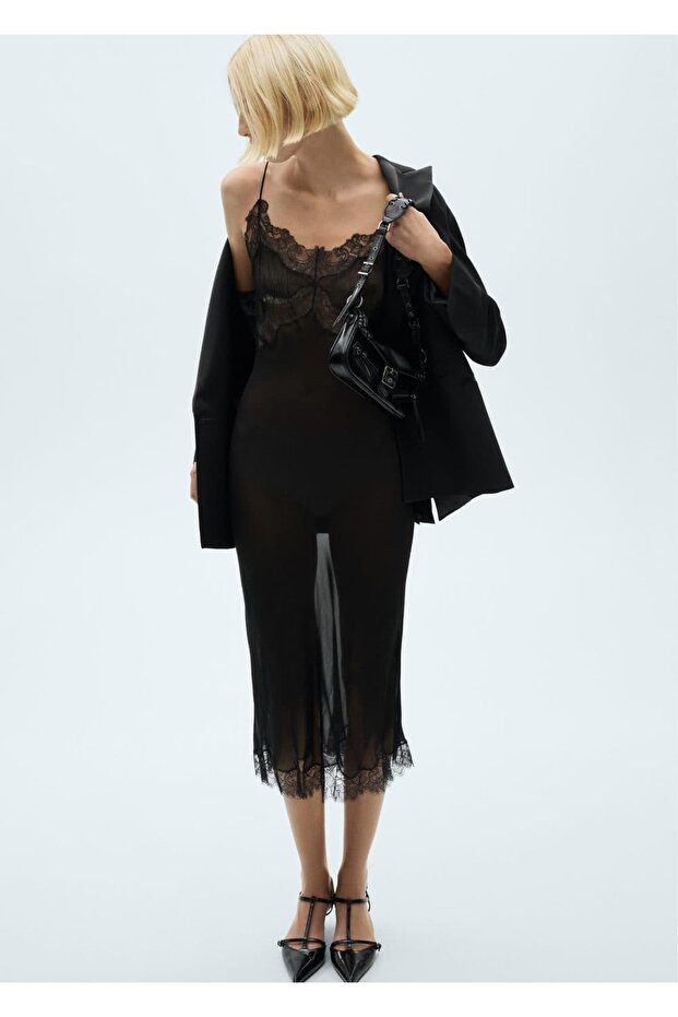 Saten yaka blazer ceket - 5