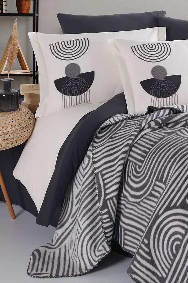 Bohem, Çift Kişilik Battaniye Set, Nevresim Takımı, Tufting Nakış, 7 parça, % 100 Pamuk - 4