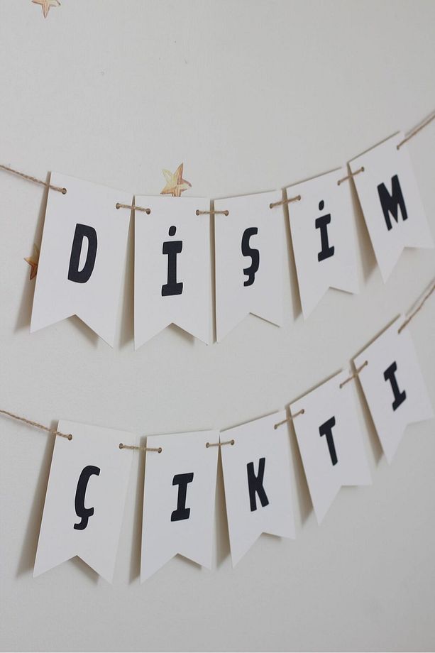 Dişim çıktı duvar yazısı diş buğdayı kutlama banner - 2
