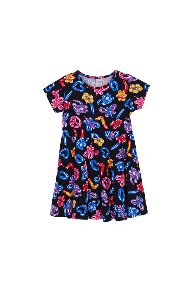 Jelly Balloon Girl's Patterned Short Sleeve Dress