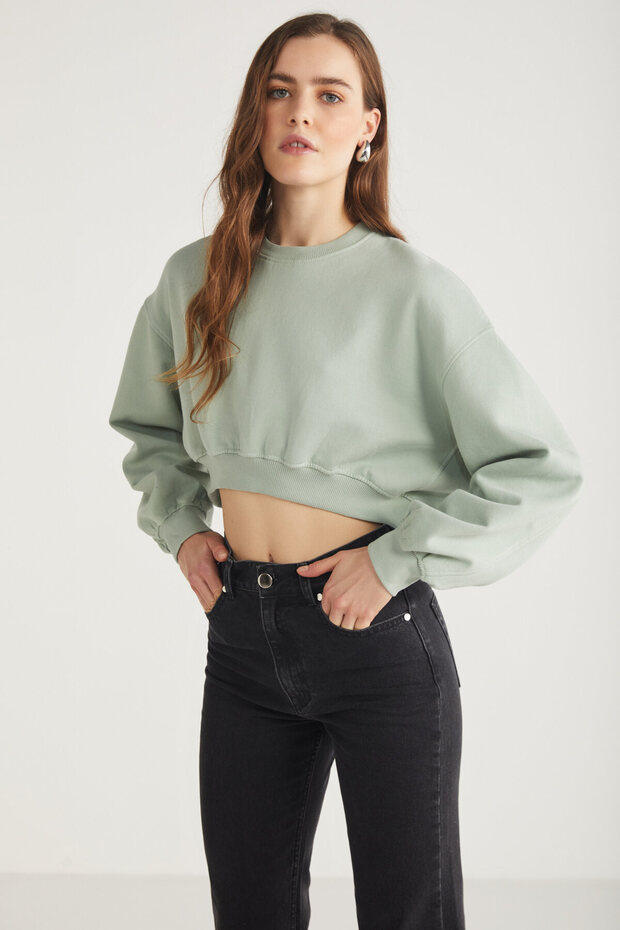 Amy Women's 100% Organic Cotton Green Sweatshirt
