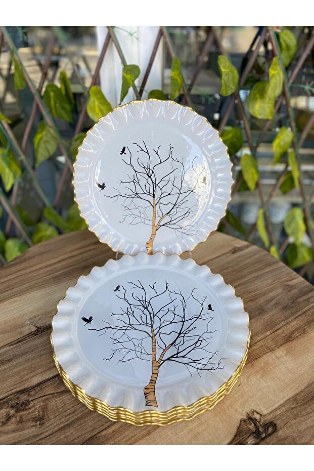 Ağaç Model 6`lı Servis Tabağı - 1