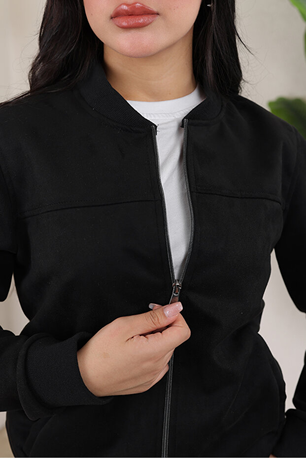 Bomber Kolej Süet Ceket - 7