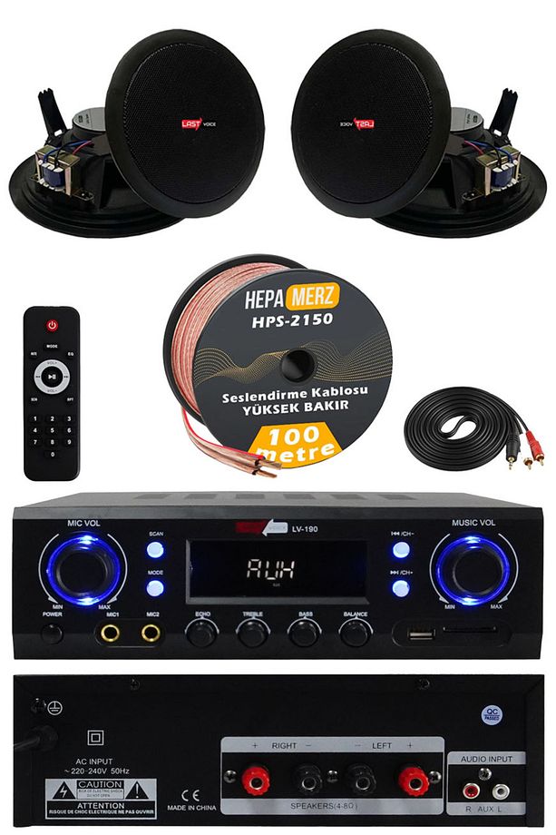 Black Stately Pack-2 Tavan Hoparlörü ve Anfi Ses Sistemi Seti - 1