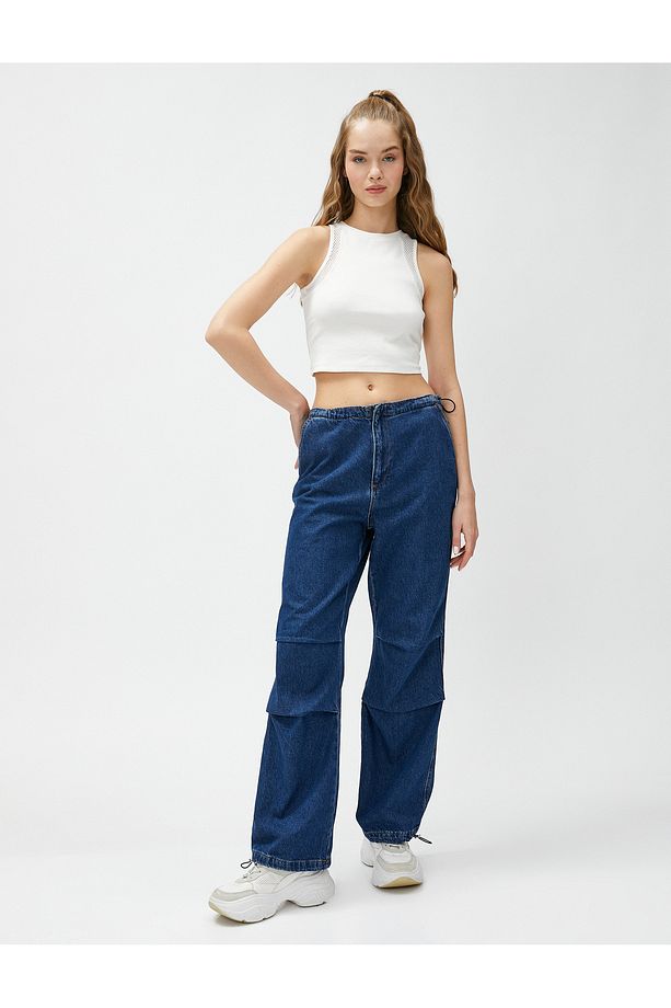 Crop Atlet Halter Yaka File Detaylı Pamuklu - 2