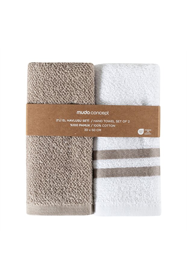 Naples 2-Piece Hand Towel Set White Vison 30X50