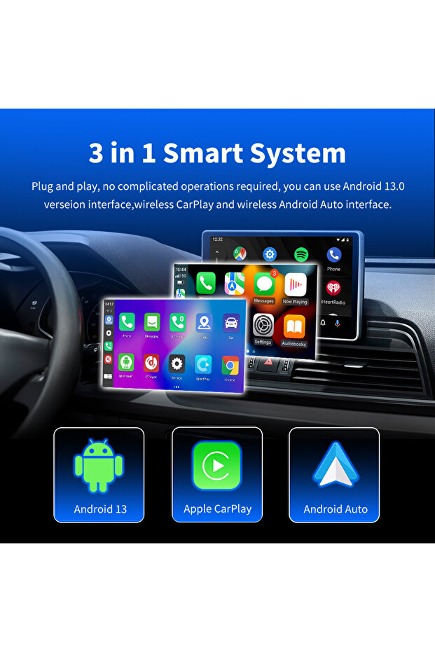 CarAiBOX New CarPlay Ai Box Qualcomm 6125 8-Core CPU Android 13.0 System Wireless CarPlay Android... - 4