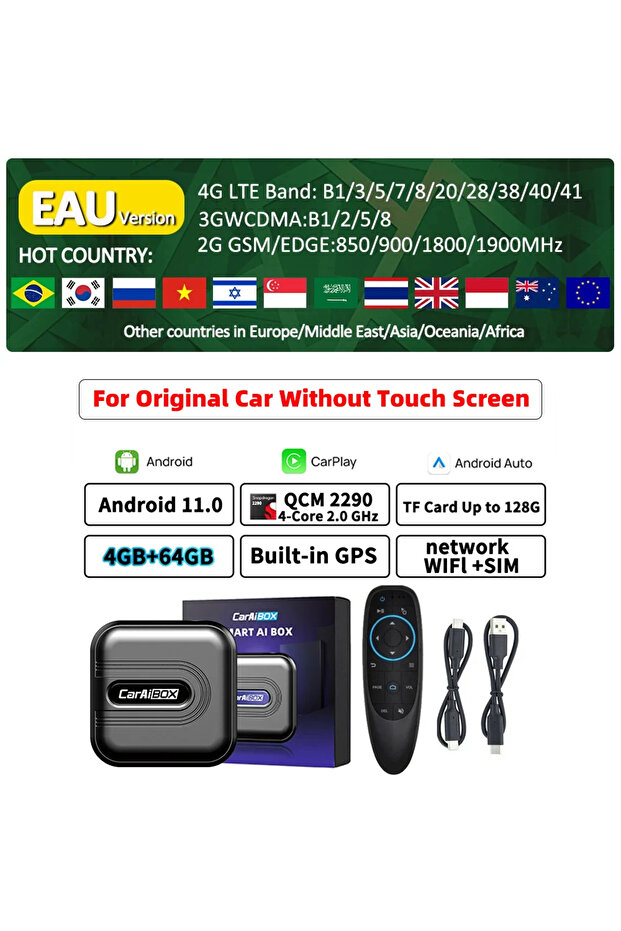 CarAiBOX New CarPlay Ai Box Qualcomm 6125 8-Core CPU Android 13.0 System Wireless CarPlay Android... - 1