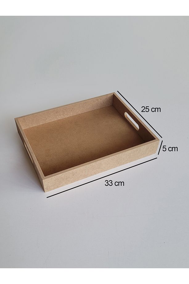 Ahşap, Ham Mdf, Boyanabilir Dikdörtgen Tepsi, 25 X 33 Cm - 4