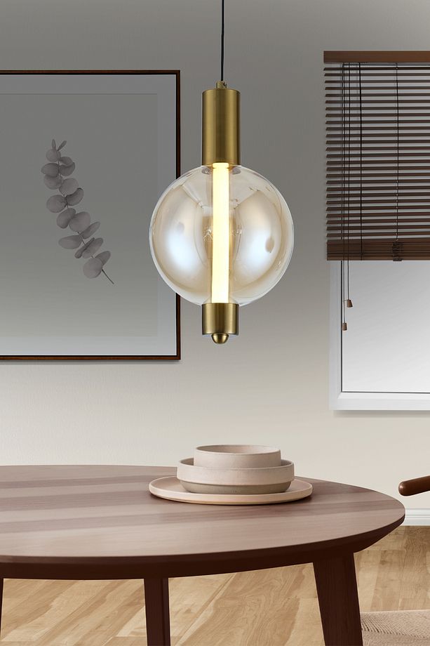 Mira Tekli Bal Camlı 4 Watt Modern Salon Led Sarkıt Avize - 1