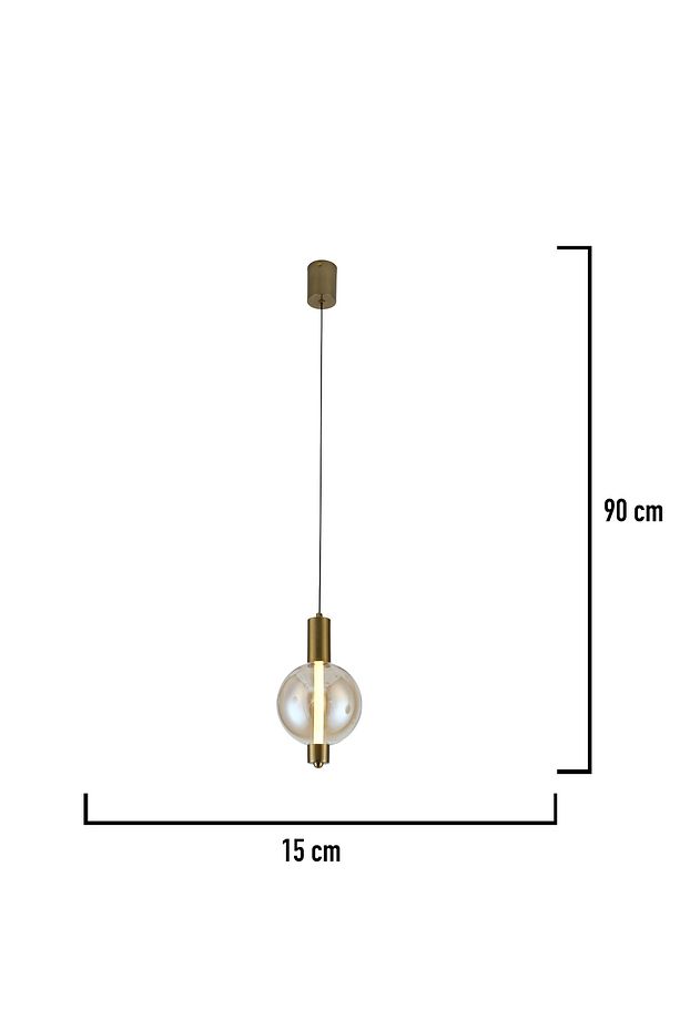 Mira Tekli Bal Camlı 4 Watt Modern Salon Led Sarkıt Avize - 3