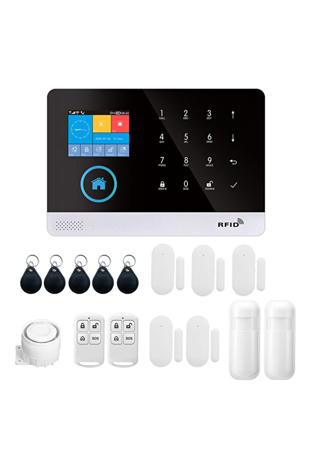 Wireless WIFI GSM Auto-dial Alarm System Display Door Sensor PIR Phone APP Remote Control Smart H... - 8