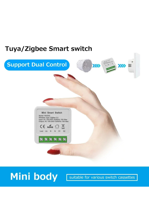 16A ZigBee WiFi Smart Switch Breaker Relay 220V 110V 2-Way Control Tuya Smart Life APP Control Su... - 3