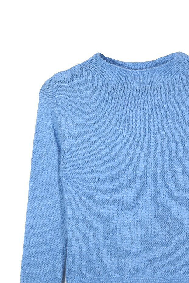 Mavi Triko Crop Kazak - 7