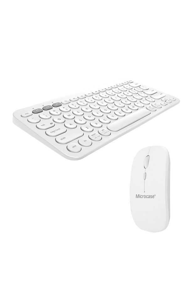 2in1 Yuvarlak Tuşlu Bluetooth Kablosuz Klavye 800-1200-1600 DPI Bluetooth Kablosuz Mouse AL4812 - 1