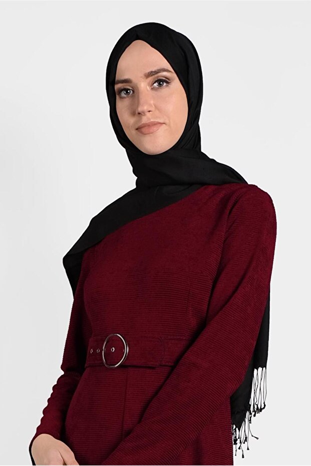 ŞÖNİL KADİFE ELBİSE 40287 - 1