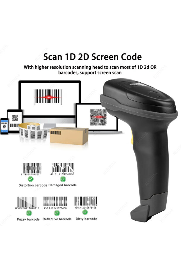 Scanner 2d Wireless with charging base qr Scanner Bluetooth Barcode Reader Code Bar Scanner Handh... - 3