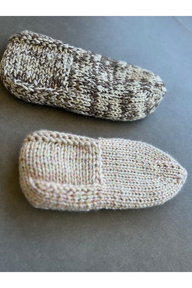 Örgü patik , el örgüsü yün patik, erkek kadın çeyiz set, el yapımı patik, 41-43 37-38 - 1