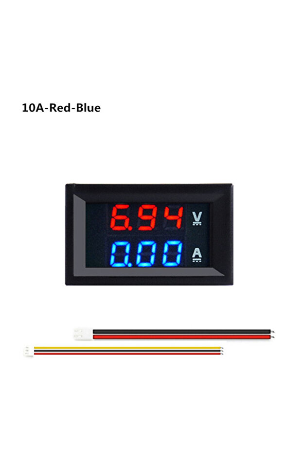 جهاز قياس الفولتميتر الرقمي الصغير OLD-Red-Blue DC 100V 10A، مقياس التيار الكهربائي، لوحة الأمبير، الجهد، مقياس التيار، جهاز الاختبار