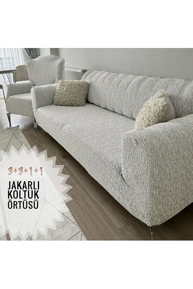 Jakarlı Koltuk örtüsü 3-3-1-1 - 2