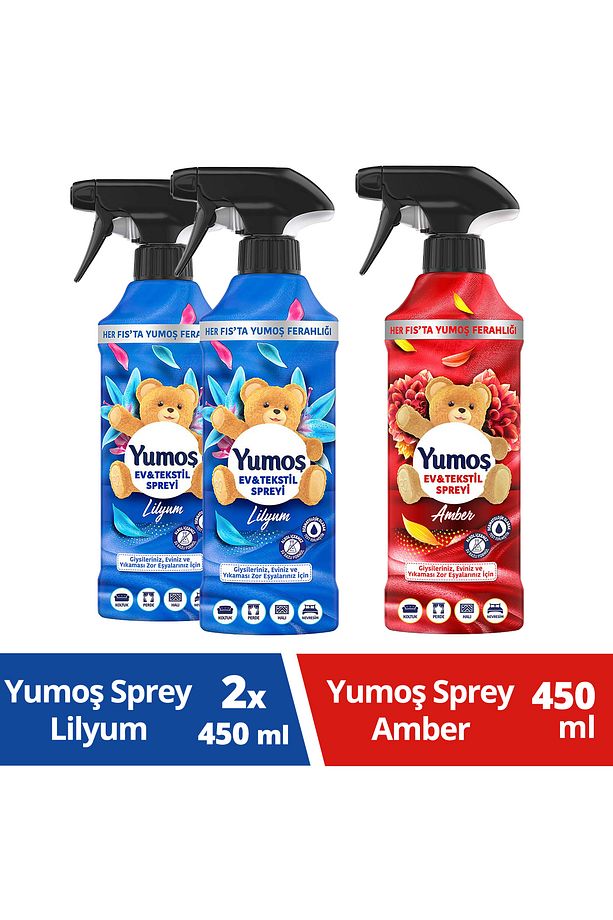 Sprey Yıkanması Zor Eşyalar Için Giysi Spreyi Amber 450 ml X1 Sprey Lilyum 450 ml X2 - 1
