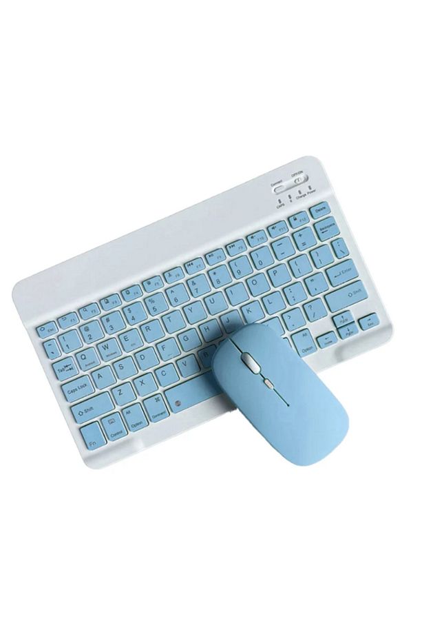 Bluetooth Akıllı Klavye ve Mause Seti Taşınabilir Şarj Edilebilir Kablosuz Tüm Cihazlara Uyumlu - 3