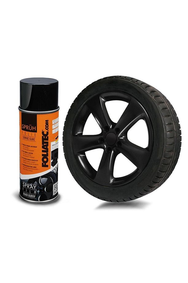 Jant Metal Sprey Folyo Yüzey Kaplama Seti 2x400ml. Parlak Siyah - 1