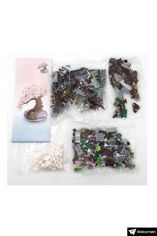 Dekoratif Koleksiyonluk Sakura Çiçek Yapım Seti Legosu Yapı Blokları Yapboz 426 Parça Puzzle Oyuncak - 8